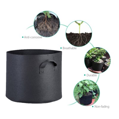 Orientrise Non Woven 5 Gallon Growing Pots Biodegradable Plant Grow Bags in Grow Tent